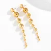 Stud PuRui CCB Material Beads Drop Earrings for Women Fashion Gold Color Irregular Bead Long Dangle Earrings Trendy Jewelry Gift 231116