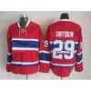 Vintage hockey''nHl'' Jerseys 4 Jean Beliveau 9 Maur Richard 10 Guy Lafleur 29 Ken Dryden 33 Patrick Roy Retro Classic Jersey Red White Stitched