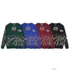 Tasarımcı Sweaters Erkek Kazak Hoodie Rhude Autumnwinter Jacquard Renkli Yuvarlak Boyun Kaju Çiçek Örgü Amerikan High Street Rahat Gevşek Erkek Kadın Süveter