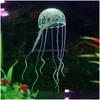 Decorations Artificial Swim Glowing Effect Jellyfish Aquarium Decoration Fish Tank Underwater Plant Luminous Ornament Aquatic Landscap Dhqkp