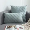 Pillow 2PC/Set Simple Nordic Cover Suede Checker Decorative Pillows Case For Seat Home