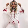 Pantalon à deux pièces pour femmes 2pcs Femmes Set Hoodies Crop-top Sweatshirt + Splice Side Pantal