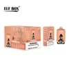 Оригинальные одноразовые электронные сигареты ELF BOX Digital 12000 Puff 0,8 Ом с сетчатой катушкой 23 мл Батарея для капсул Перезаряжаемые электронные сигареты Puff 12K 0% 2% 3% 5% Vape Bar Kit