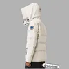 Parka canadienne de styliste Goode pour femme et homme, doudoune d'hiver, parkas, manteaux avec badge, qualité supérieure, corps en vraie fourrure de loup, chaud, beige, blanc, noir, rouge, bleu foncé