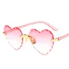 Sunglasses Heart Frame Rimless Women Men Gray Tan Pink Lens UV400 Eye Protection Girl Sexy Ladies Outdoor EyewearSunglasses