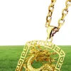 Fly Dragon Pattern Pendant Collier Chaîne 18K Yellow Gold rempli Solid Handsome Mens Gift Statement Jewelry300R8199730