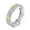 2023 Новый стиль Tiffanyliis Band Rings S925 Серебряное серебряное кольцо с бриллиантами для мужчин и женских пар.