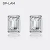 Stud Emerald Cut Earrings Classic Trendy Women's 925 Sterling Silver Engagement Earings Luxury Fine Jewelry 1.2CT 231116