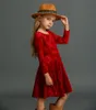 Girl s Dresses Winter and Autumn Velvet Embossed Dress for Preschool Girls Long Sleeve Swing A Line Twist Skateboard 2 8 Years 231117