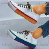 Dress Shoes Vulcanized Sports Shoes Women's Canvas Sports Shoes Summer Candy Color Fashion Rainbow Women's Thick Soled Women's Flat Shoes T231117