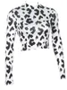 T-shirt da donna Top corto sexy da donna dolcevita a maniche lunghe vestibilità slim camicetta corta con stampa leopardata Femme Tees Abbigliamento