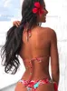 Mulheres de biquíni de moda de banho feminina Mulheres 2023 Sexy Swimwear Halter Push Up Swimsuit Bandage Bikini Set Brasilian Bathing Suit de praia Use de natação T230417