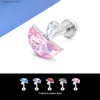 Stud 16G G23 Titanium Stud Earrings For Women Piercing Lip Stud Nose Stud Jewelry Zircon Mushroom Ear Bone StudL231117