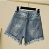 Dames shorts Casual Summer Denim Women High Taists Burined been Openings Sexy Frayed Hole Short gescheurde jeans S-4XL