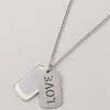 Fashion DIY Sublimation Blank Accessory Designer Necklace Woman Pierced LOVE Letters Jewelry Silver Plated Pendant Lovers Mens Necklaces Family Freind Gift