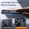 フィンガーリングホルダー付きライトウェイトメタルバンパーマグネットケースiPhone 15 14 13 Pro 15Pro Max Shockproof Metal Phone Cover