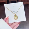 Pendant Necklaces Animal Half Moon Zircon Chain Necklace Nimble Mother's Day Woman Wedding Family Friend Jewelry