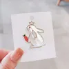LYNNROMAN Cute Radish Bunny Brooch Cartoon Pins for Female Crowd Design Sense Suit Breastflower