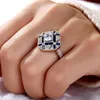 Cluster Rings WPB Premium Femmes Rétro T Bleu Bague En Diamant Femme Bijoux De Luxe Brillant Zircon Conception Cadeau Fête Pour Belles Filles