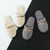 Wear-resistant Fleece Disposable Slippers Coral Non-slip Thickened Winter Warm Sweat-absorbent El Plush 46214