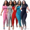 Women Tracksuits Two Pieces Set Designer 2024 New Large Sports Pit Strip High Elastic Solid Color Suits Sportwear 5 Colours Clothing