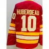 Reverse Retro Ice Hockey''nHl'' 10 Jonathan Huberdeau Maillots 25 Jacob Markstrom 28 Elias Lindholm 88 Andrew Mangiapane 91 Nazem Kadri Noir Rouge