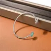 New Bohemian Chain Water Drop Zircon Blue Stone Open Bracelet Women's Fashion Commuter Jewelry Accessories