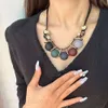 Fashionable And Exaggerated Necklace Female Creative Design Geometric Circular Resin Collarbone Chain Fashionable And Elegant Necklace Necklaces For Women