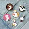 Pins Brooches Cartoon Untitled Goose Game Brooch Creative Animal Bite Knife Cute Enamel Pins Bag Clothes Lel Badge Accessories Friends GiftsL231117