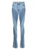 Jeans da donna DEAT Moda Jeans da donna Slim Deconstruct Patchwork a pannelli Vita alta Diviso Pantaloni lunghi in denim blu Autunno 1DF2575 231116