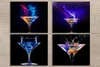 Luce blu bicchiere di vino tela poster bar decorazione della cucina pittura moderna decorazioni per la casa immagine di arte della parete decorazione della sala da pranzo17428085