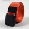 Belts New Unisex Nylon Canvas Breathable Military Tactical Men Waist Belt with Plastic and Metal Black Buckle Orange Belts for WomenL231117