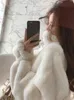 Futro kobiet sztuczne futra zimowe płaszcz dla kobiet luźne naśladowanie królika futra stojącego futra futra płaszcza kobiet zagęszony ciepło moda faux futra 231117