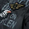 Designer-Herrenjacken, große doppelseitige Jacke, einfarbig, bestickter Luftwaffen-Fluganzug für Herren mit Stehkragen, Baseballjacke auf beiden Seiten, 2f