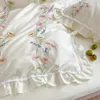 침구 세트 80 Longstaple Cotton Fourpiece Set 100 All Pure Girl 's Heart Emboidery Ruffled Bed Sheet Quilt Cover 231116