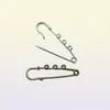 100pcs 3holes 506470mm Silverbronze Color Larger Safety Pins Brooches Findings DIY Jewelry Finding3896253