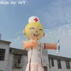3 metros de altura ou personalizado médico inflável Skydancer enfermeira enfermeira Air Dancer desenho animado de pessoa médica com seringa para promoção de eventos