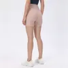 LU LU Lemens Align Yoga Lemon With Women Short de motard côtelé sans couture avant Pêche Hip Push Up Collants de course Pantalon de fitness Pantalon d'entraînement Jogger