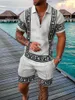 Herren Trainingsanzüge Polo T-Shirt für Herren Sommer Shorts Lässige 2-teilige Trainingsanzug-Sets 3D-Druck Herren Social Luxury Fashion Man Clothing