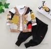 Cardigan tricoté pour enfants, dessin animé, col en v, pull à simple boutonnage, vêtements d'extérieur pour enfants, vêtements décontractés assortis, Z5338