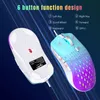 Myszy USB przewodowa mysz gra RGB Hollow Out Mouses Regulowane 3600 DPI Honeycomb Macro Ergonomic dla PUBG 231117