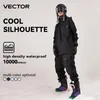 Costumes de ski Hommes Femmes Couleur Unie Veste de Ski Pantalon de Ski Chaud Coupe-Vent Combinaison d'hiver à Capuche imperméable Sports de Plein air vêtements Snowboard 231116