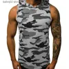 Débardeurs homme Gymnases hommes vêtements musculation débardeur à capuche pour hommes été gilet sans manches blouson à capuche Fitness homme hauts MY075 T230417