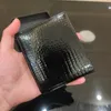 Lunhuos de designer de marca carteira mini carteiras de bolsas de couro crocodilo com porta -visões de passaporte de casos originais portátil titular do cartão portátil
