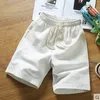 Men's Shorts Linen Shorts Men Big Tall Summer Plus Size 6XL 7XL 8XL 9XL 10XL Elastic Waist Casual Flax Bermuda Male Beach Linen Clothes 230417