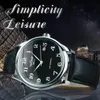 Altri orologi Winner Business Orologio minimalista da uomo Design retrò classico con calendario Cintura meccanica automatica in pelle nera di marca superiore 231117