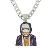 Pendant Necklaces Men Women Hip Hop Iced Out Bling Clown Necklace With 11mm Miami Cuban Chain HipHop Fashion Charm Jewelry1925