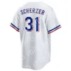 Мужские бейсбольные майки с вышивкой Perfect № 53 Adolis № 31 MAX SCHERZER № 5 Corey Seager № 28 Jonah Heim белый серый синий