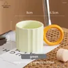 Mugs 300ml Ring Handle Ceramic Coffee Mug Office Water Cup Breakfast Milk Oatmeal Restaurant Drinkware Microwave Safe 2023
