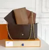 Bolsa de designer feminina conjunto de três peças, bolsa crossbody elegante, mini bolsa de ombro bolsa de luxo nas axilas bolsa de couro bolsa de moedas